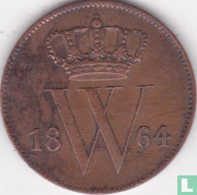Nederland 1 cent 1864 - Afbeelding 1