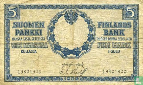 Finland 5 Markkaa 1909 - Image 1
