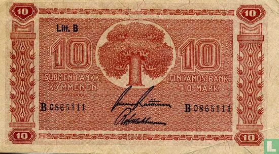 Finlande 10 Markkaa 1945 (1948) - Image 1