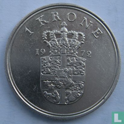 Denemarken 1 krone 1972 - Afbeelding 1
