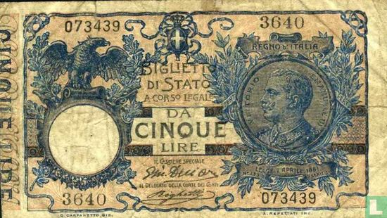 Italy 5 Lire  - Image 1