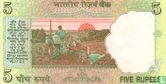 India 5 Rupees ND (2002) (E) - Afbeelding 2