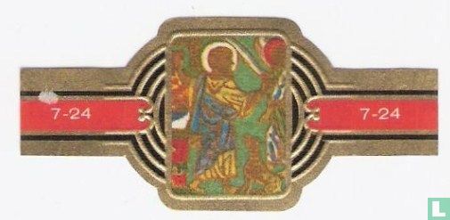 12e eeuw,  Bordje voor een kruisbeeld met bijbelse afbeeldingen - Image 1