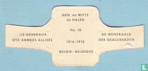 Gén. de Witte de Halen 1914-1918 Belgique  - Image 2