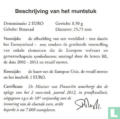 België 2 euro 2012 (folder) "10 years of euro cash" - Afbeelding 3