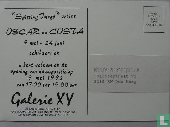 Uitnodiging tentoonstelling Spitting Image artiest Oscar da Costa - Afbeelding 2