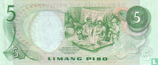 Philippinen 5 Piso (Marcos & Laya schwarze Seriennummer) - Bild 2
