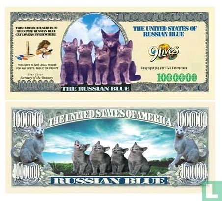 Billets de chats bleu russe (USA)