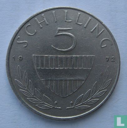 Austria 5 schilling 1972 - Image 1