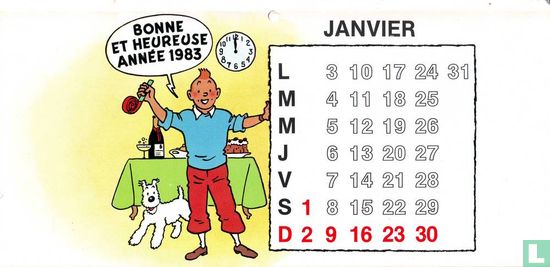 Carte de Voeux Tintin 1983 - Kerstkaart Kuifje 1983 - Hergé - Bild 1
