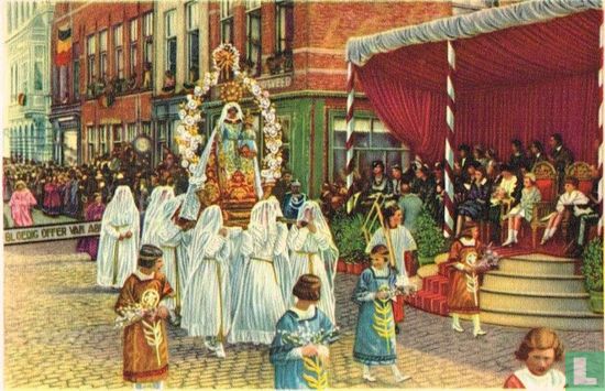 Brugge - De Heilige-Bloedprocessie. De Heilige Maagd en het Kindeken Jezus