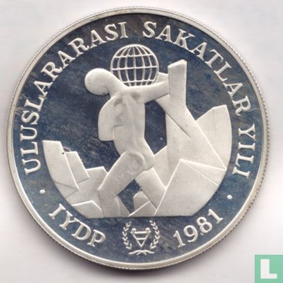 Turkey 3000 lira 1981 (PROOF - without mintmark) "International Year of Disabled People" - Image 1