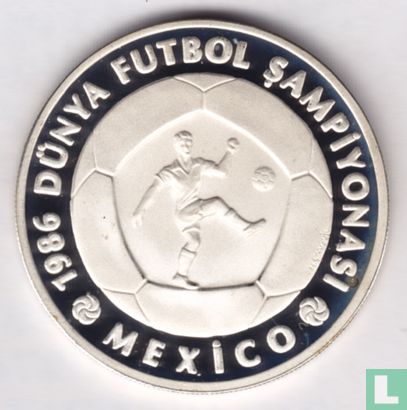 Turkije 10.000 lira 1986 (PROOF - type 1) "Football World Cup in Mexico" - Afbeelding 1