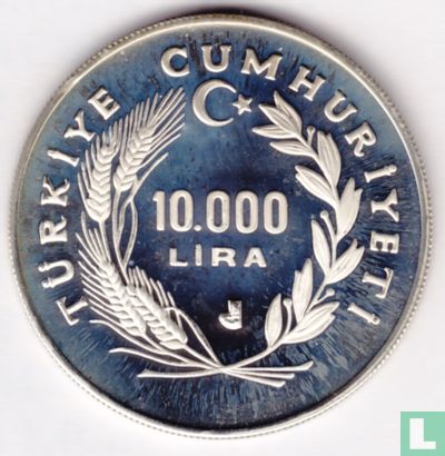Turkey 10.000 lira 1987 (PROOF) "130 years of Turkish Forestry" - Image 2