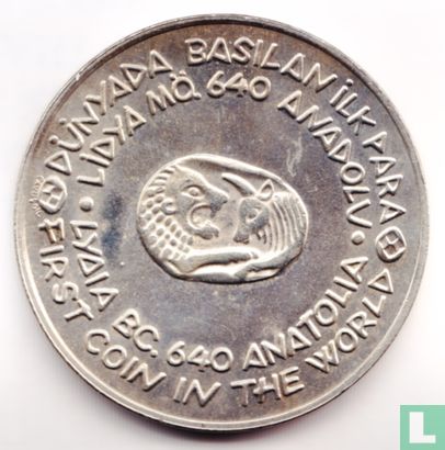 Turkey 500 lira 1983 "Lydia - First coin in the world" - Image 2
