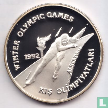 Turkije 20.000 lira 1992 (PROOF) "Winter Olympics in Albertville" - Afbeelding 1