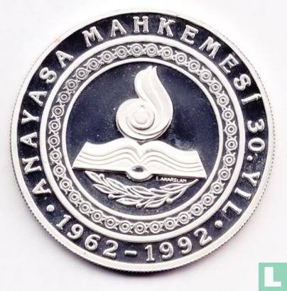 Turkey 50.000 lira 1992 (PROOF) "30th anniversary Constititutional Court" - Image 1