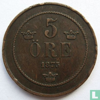 Suède 5 öre 1875 - Image 1