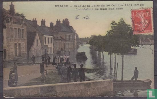 Briare, Crue de la Loire du 20 Octobre 1907 - Inondation du Quai aux Vins