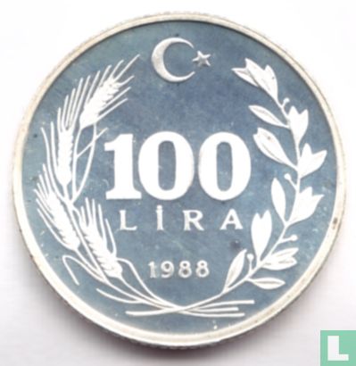 Turkije 100 lira 1988 (PROOF) - Afbeelding 1