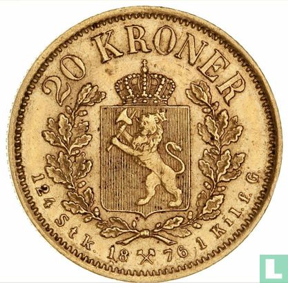 Norwegen 20 Kroner 1876 - Bild 1