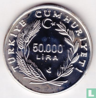 Turkije 50.000 lira 1994 (PROOF - type 3) "Football World Cup in USA" - Afbeelding 2