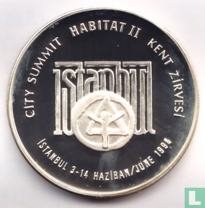 Turkije 1.000.000 lira 1996 (PROOF - muntslag) "Habitat II conference in Istanbul" - Afbeelding 2