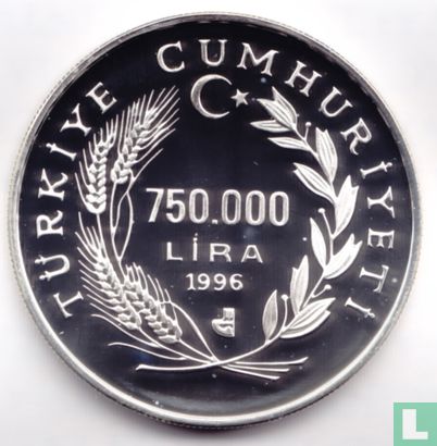 Turkije 750.000 lira 1996 (PROOF) "Europe" - Afbeelding 1