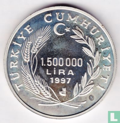 Turkije 1.500.000 lira 1997 (PROOF) "Captain Barbaros Hayreddin" - Afbeelding 1