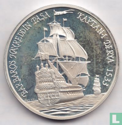 Turkije 1.500.000 lira 1997 (PROOF) "Captain Barbaros Hayreddin" - Afbeelding 2