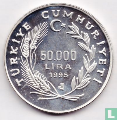 Turkey 50.000 lira 1995 (PROOF) "1996 Summer Olympics in Atlanta" - Image 1