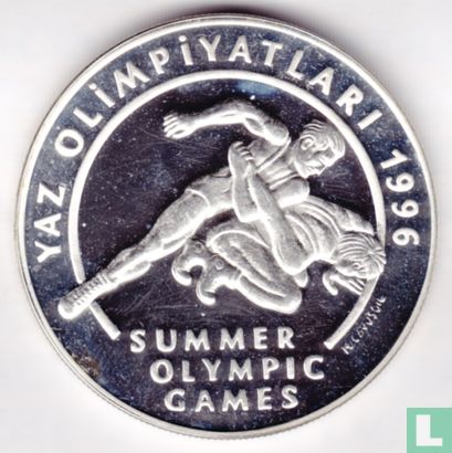 Turkey 50.000 lira 1995 (PROOF) "1996 Summer Olympics in Atlanta" - Image 2