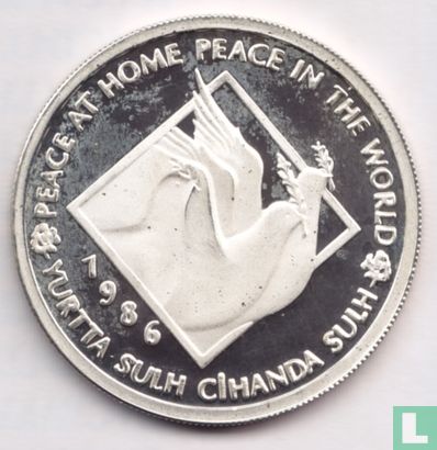 Turkey 10.000 lira 1986 (PROOF) "International Year of Peace" - Image 1