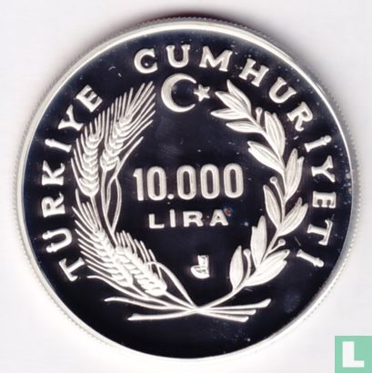 Turkey 10.000 lira 1988 (PROOF) "Winter Olympics in Calgary" - Image 2