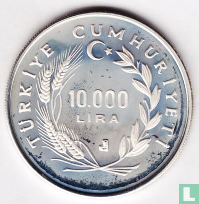 Turkije 10.000 lira 1986 (PROOF - type 2) "Football World Cup in Mexico" - Afbeelding 2