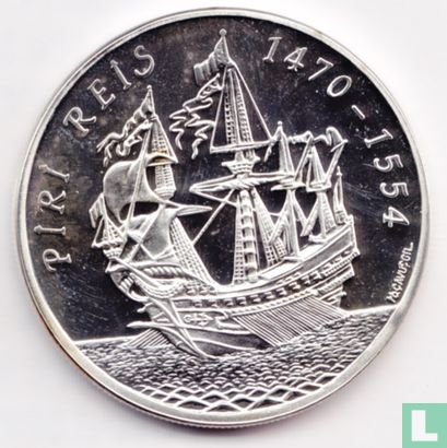 Turkije 50.000 lira 1995 (PROOF) "525th anniversary Birth of Admiral Piri Reis" - Afbeelding 2