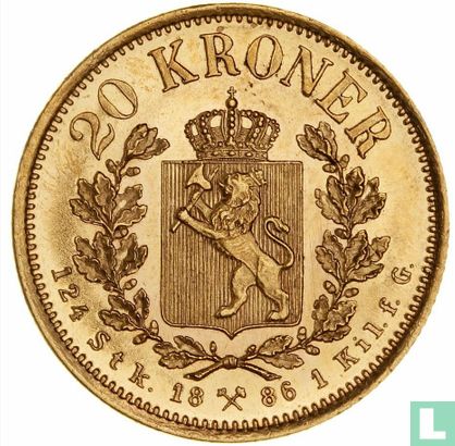 Noorwegen 20 kroner 1886 - Afbeelding 1
