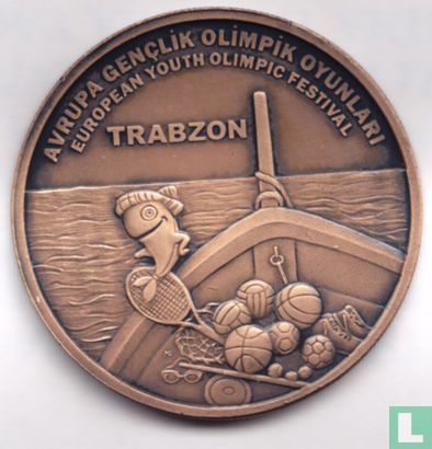 Turkije 20 türk lirasi 2011 (brons-oxyde) "European Youth Olympic Festival in Trabzon" - Afbeelding 2