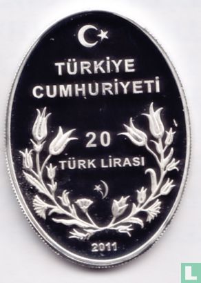 Turkije 20 türk lirasi 2011 (PROOF) "Dolmabahçe Palace Clock Tower" - Afbeelding 1