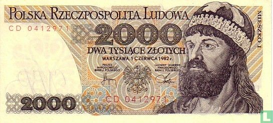 Poland 2,000 Zlotych 1982 - Image 1