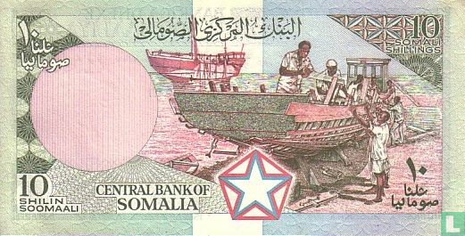 Somalie 10 Shilin 1987 - Image 2