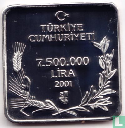 Turkije 7.500.000 lira 2001 (PROOF) "Ishakkusu" - Afbeelding 1