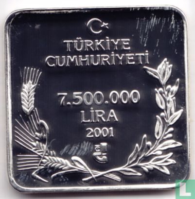 Turkey 7.500.000 lira 2001 (PROOF) "Tepeli Pelikan" - Image 1
