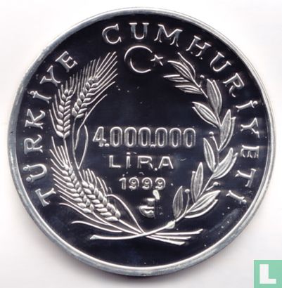 Turkije 4.000.000 lira 1999 (PROOF) "Bogaziçi" - Afbeelding 1