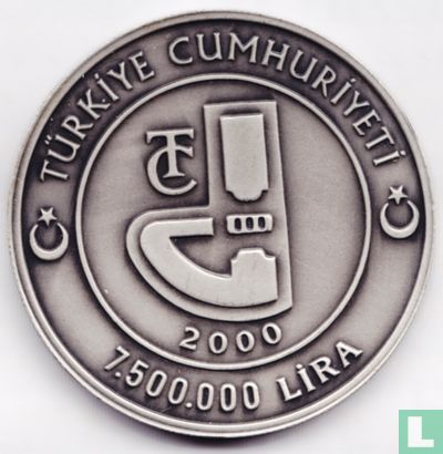 Turkije 7.500.000 lira 2000 (OXYDE) "Ephesus Celsius Library" - Afbeelding 1