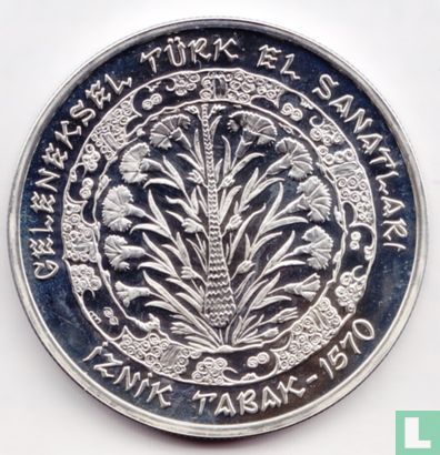 Turkije 7.500.000 lira 2001 (PROOF) "Iznik plate -1570" - Afbeelding 2
