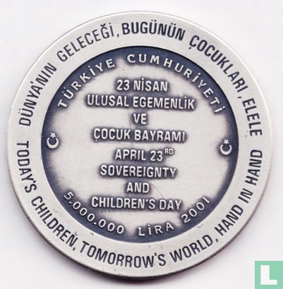 Turquie 5.000.000 lira 2001 (OXYDE) "April 23rd National Sovereignty and Children's Day" - Image 1