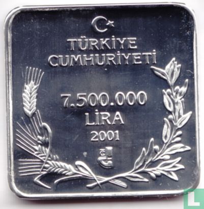 Turkije 7.500.000 lira 2001 (PROOF) "Yaz Ördegi" - Afbeelding 1