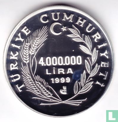 Turkije 4.000.000 lira 1999 (PROOF - medailleslag) "Fethiye" - Afbeelding 1
