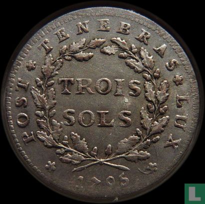 Genève 3 sols 1795 (zonder TB) - Afbeelding 1